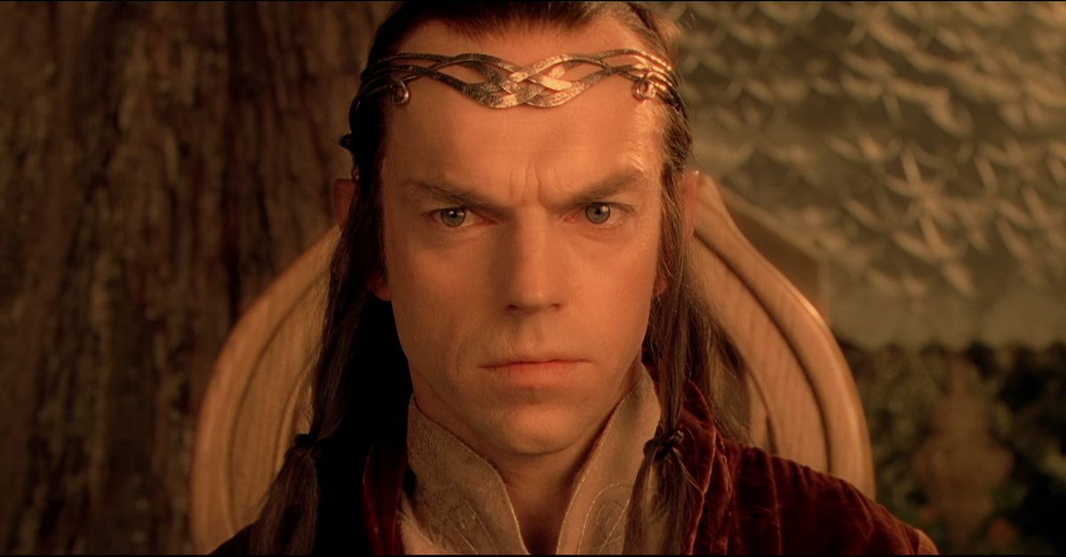 Ο Hugo Weaving υποδύθηκε τον Έλροντ στην τριλογία του Peter Jackson, The Lord of the Rings Trilogy