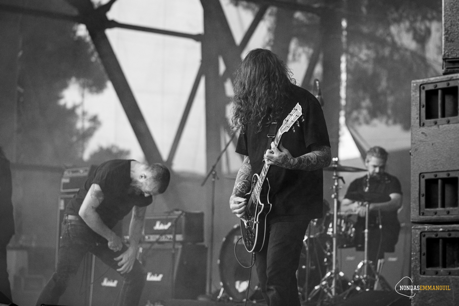 Amenra performing live at the Rockwave Festival 2022. Photo by Nondas Emmanouil