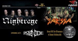 11/03/23 | Nightrage (SWE) + Sarissa + Psyanide live in Thessaloniki | Eightball