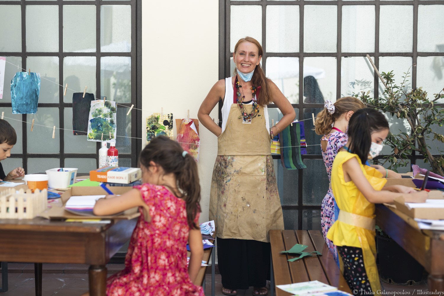 Thalia Galanopoulou is posing during the illustralab 2021 "Book or cook"