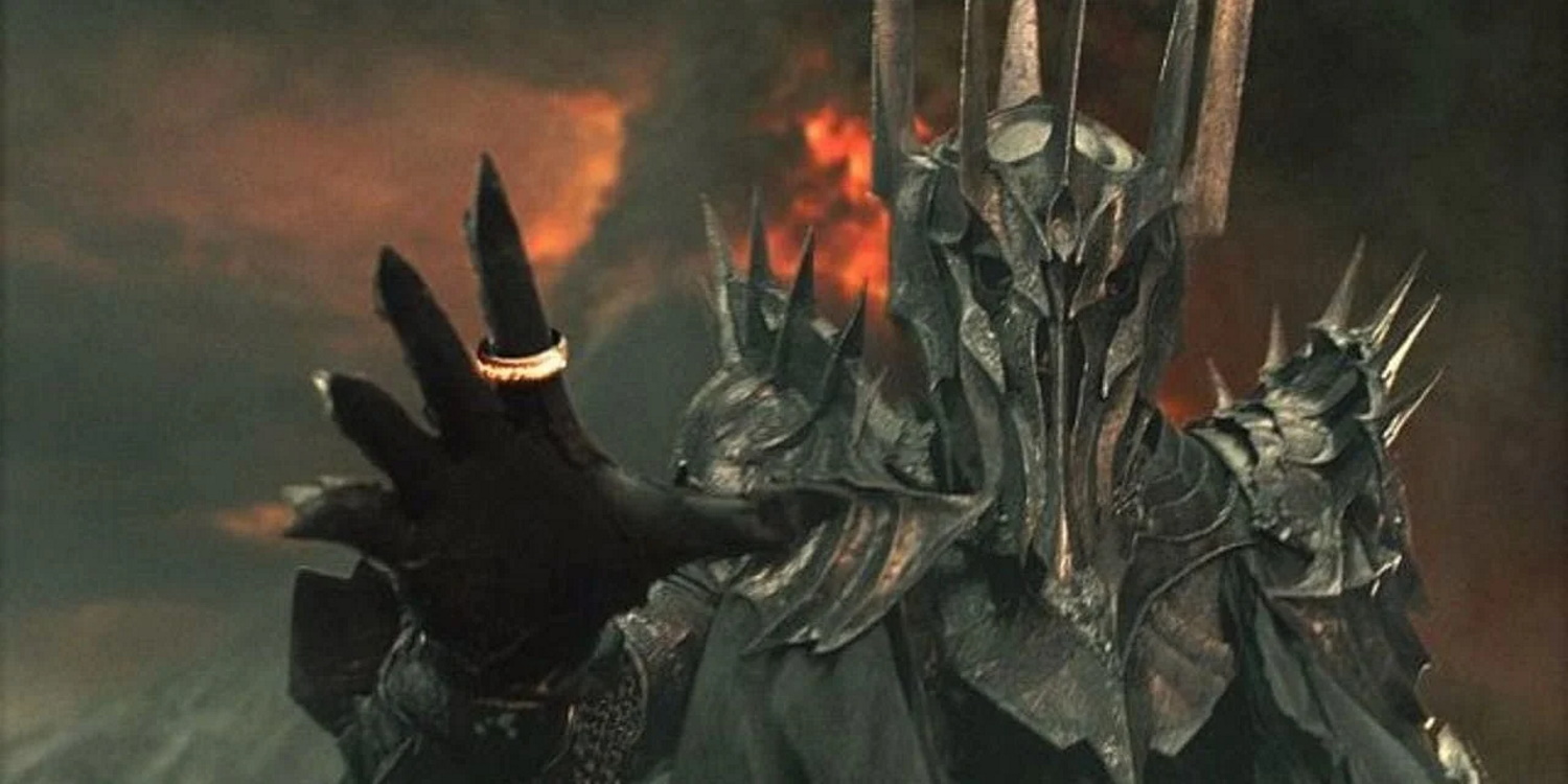 Sauron, the Dark Lord of Middle Earth, wielding the One Ring