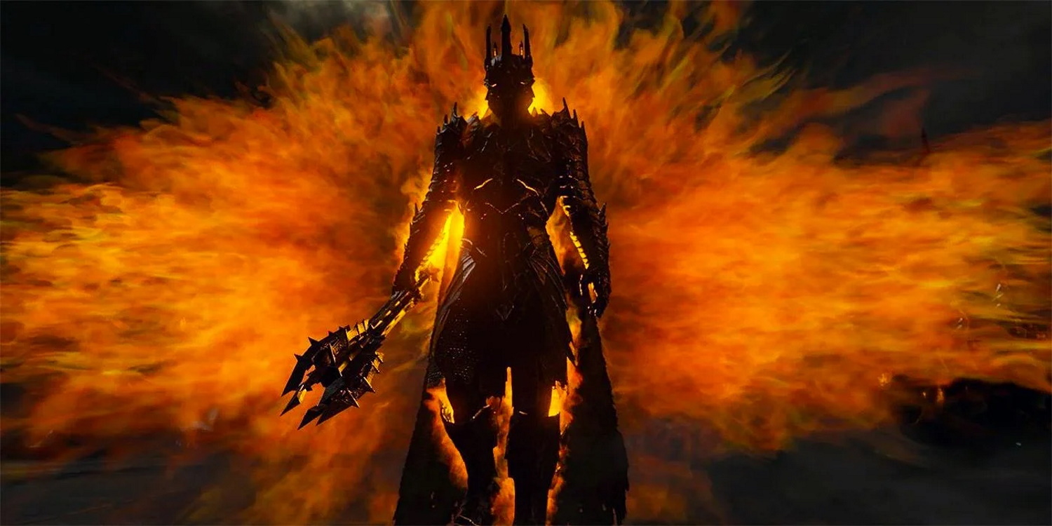 Sauron as the Necromancer, wielding his mace